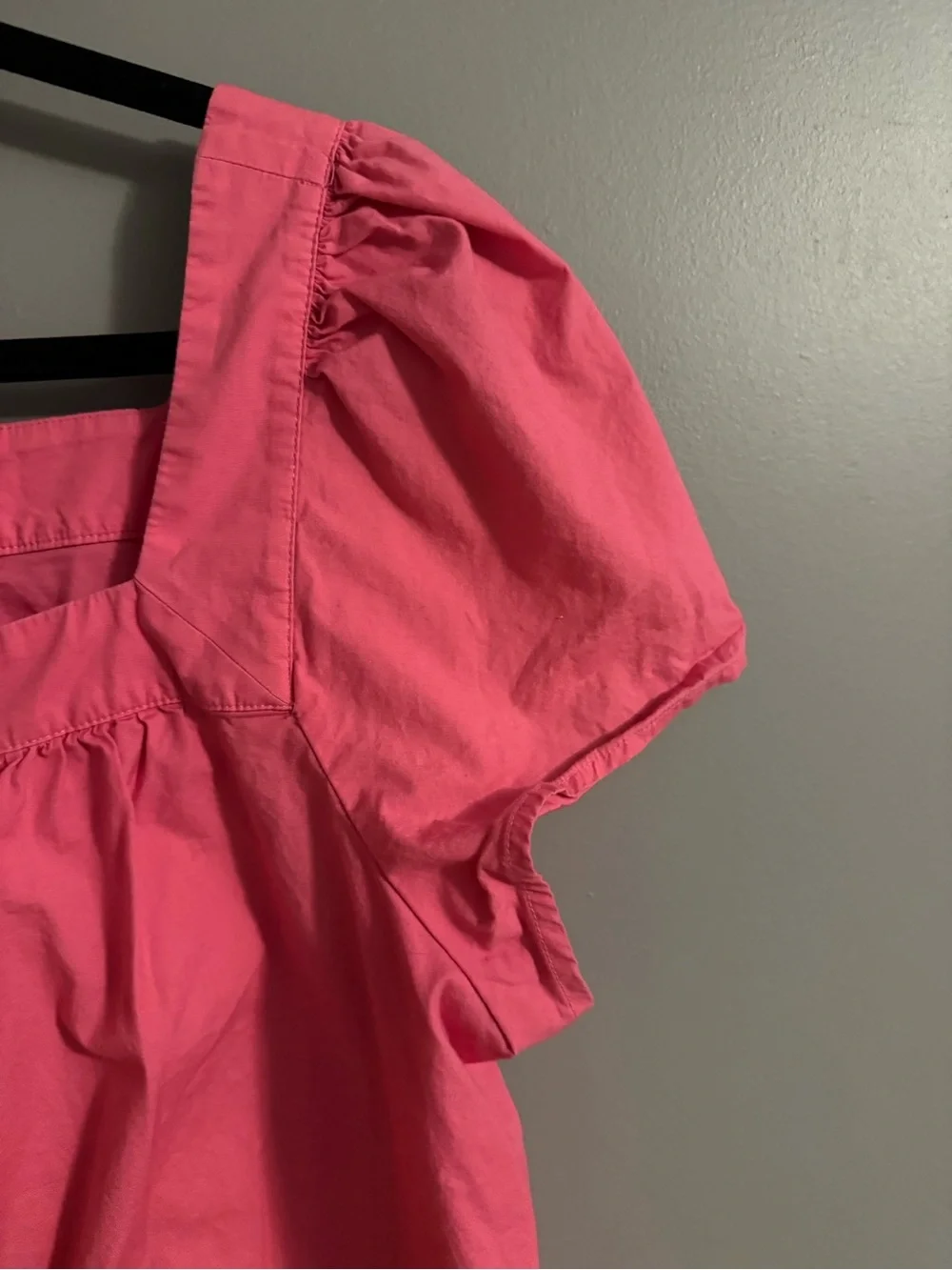 J. Crew Bright Pink Square-Neck Button Front Blouse